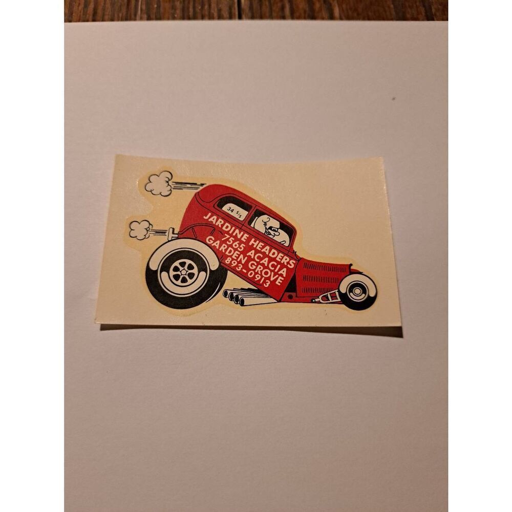 Vintage Original 60s Jardin Headers Water Slide Decal Race Hot Rat Rod #3